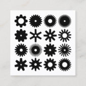 Cogs - Schwarz auf Weiß Quadratische Visitenkarte (Vorderseite)