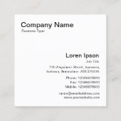 Cogs - Schwarz auf Weiß Quadratische Visitenkarte (Rückseite)