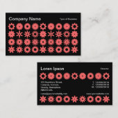 Cogs - Tropisch rosa auf schwarz Visitenkarte (Vorne/Hinten)