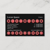 Cogs - Tropisch rosa auf schwarz Visitenkarte (Rückseite)