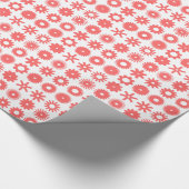 Cogs - Tropisches Rosa auf Weiß Geschenkpapier (Ecke)