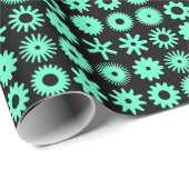 Cogs - Türkis Geschenkpapier (Rolleneckpunkt)