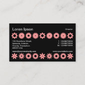 Cogs - Weichrosa auf schwarz Visitenkarte (Rückseite)