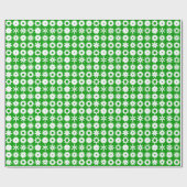 Cogs - Weiß auf Grasgrün Geschenkpapier (Flach)