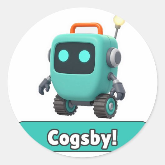 Cogsby Robot Aufkleber - Cute See-Through (Vorderseite)