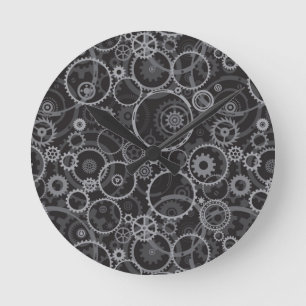 Cogwheels pattern runde wanduhr