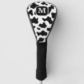 Cohn Animal Print Gepunktet Black & White Monogram Golf Headcover (Vorderseite)