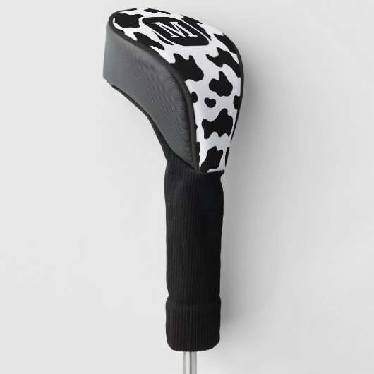 Cohn Animal Print Gepunktet Black & White Monogram Golf Headcover (angewinkelt)