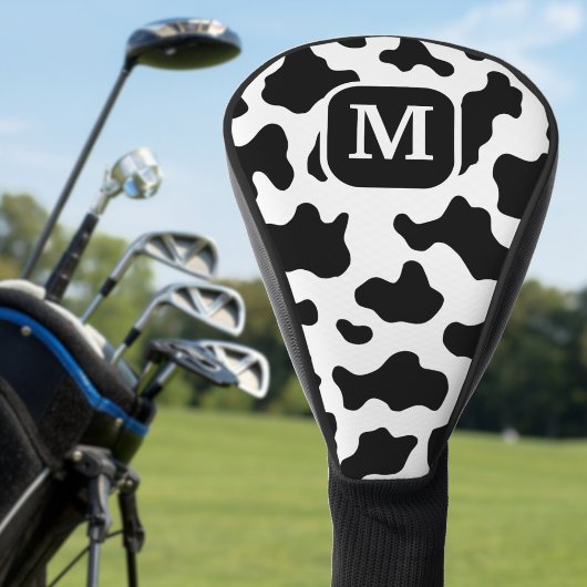 Cohn Animal Print Gepunktet Black & White Monogram Golf Headcover
