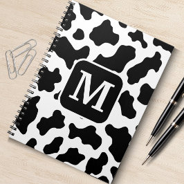 Cohn Animal Print Gepunktet Black & White Monogram Notizblock