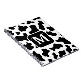 Cohn Animal Print Gepunktet Black & White Monogram Notizblock (Rechte Seite)