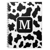 Cohn Animal Print Gepunktet Black & White Monogram Notizblock (Vorderseite)