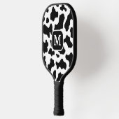 Cohn Animal Print Gepunktet Black & White Monogram Pickleball Schläger (Links)