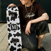 Cohn Animal Print Gepunktet Black & White Monogram Skateboard