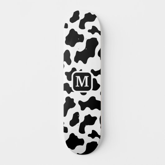 Cohn Animal Print Gepunktet Black & White Monogram Skateboard (Vorderseite)