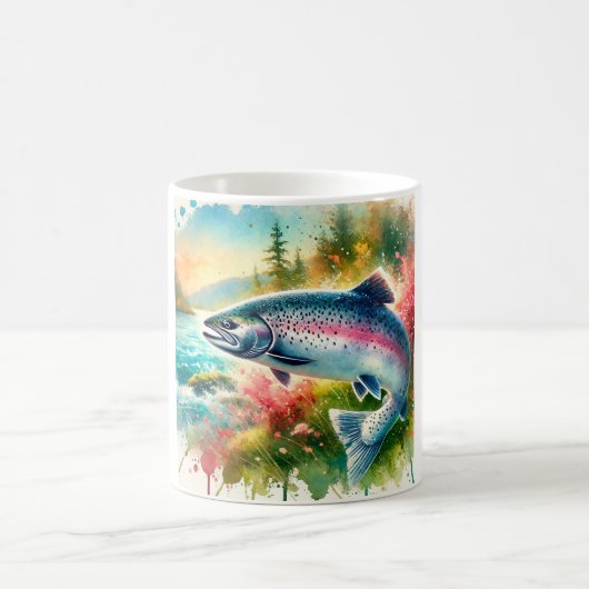 Coho salmon 180724AREF119 - Watercolor Kaffeetasse (Mittel)