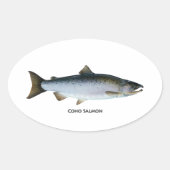 Coho Salmon Ovaler Aufkleber (Vorderseite)