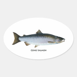 Coho Salmon Ovaler Aufkleber