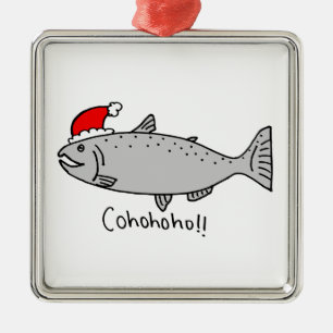 Cohohoho Weihnachtslachse Silbernes Ornament
