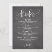 Cohol Cocktail Drinks Bar Editable Wedding Sign (Vorderseite)