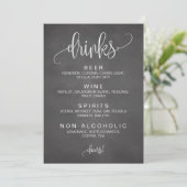 Cohol Cocktail Drinks Bar Editable Wedding Sign (Stehend Vorderseite)