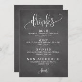 Cohol Cocktail Drinks Bar Editable Wedding Sign (Vorne/Hinten)