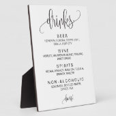 Cohol Cocktail Drinks Bar Editable Wedding Sign Fotoplatte (Seite)