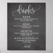 Cohol Cocktail Drinks Bar Editable Wedding Sign Poster (Vorne)