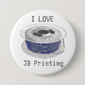 Coil blauer Kunststoff für 3D-Druck mit Text Button (Vorderseite)