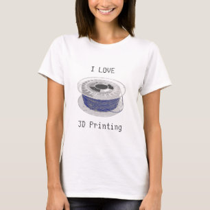 Coil blauer Kunststoff für 3D-Druck mit Text T-Shirt