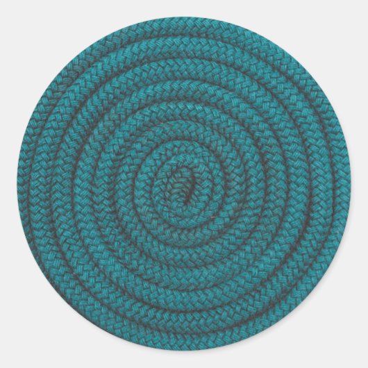 Coiled Blue Rope Runder Aufkleber (Vorderseite)