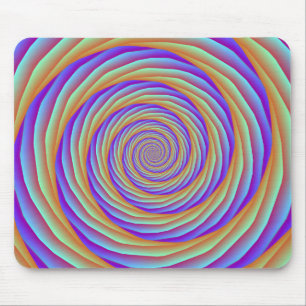Coiled Cables in Orange Blue und Pink Mousepad