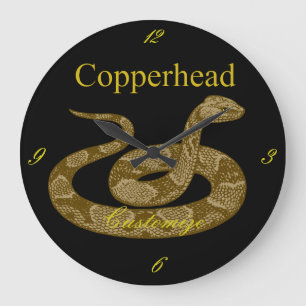 Coiled Copperhead Snake Thunder_Cove Große Wanduhr