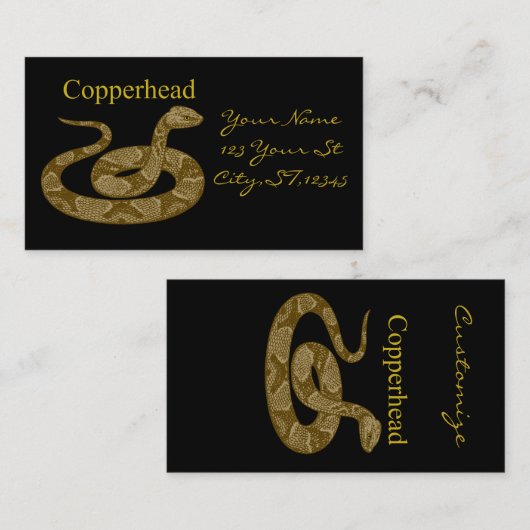 Coiled Copperhead Snake Thunder_Cove Visitenkarte (Vorne/Hinten)