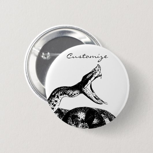 Coiled Rattlesnake Thunder_Cove Button (Vorne & Hinten)