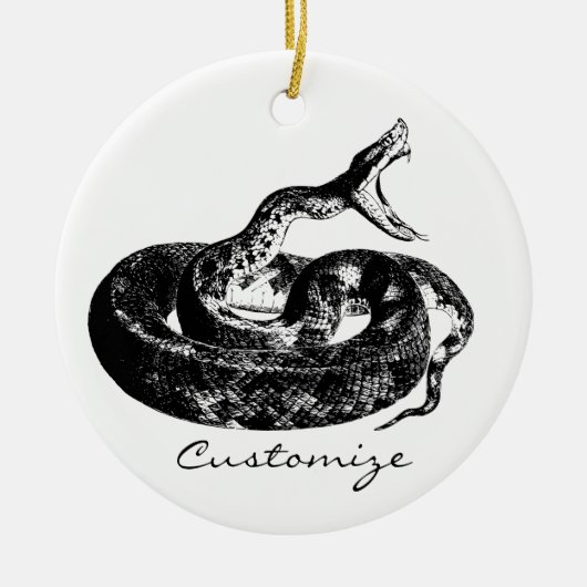 Coiled Rattlesnake Thunder_Cove Keramik Ornament (Vorne)