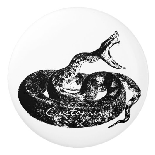 Coiled Rattlesnake Thunder_Cove Keramikknauf (Vorderseite)