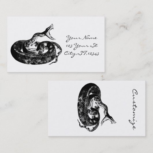 Coiled Rattlesnake Thunder_Cove Visitenkarte (Vorne/Hinten)