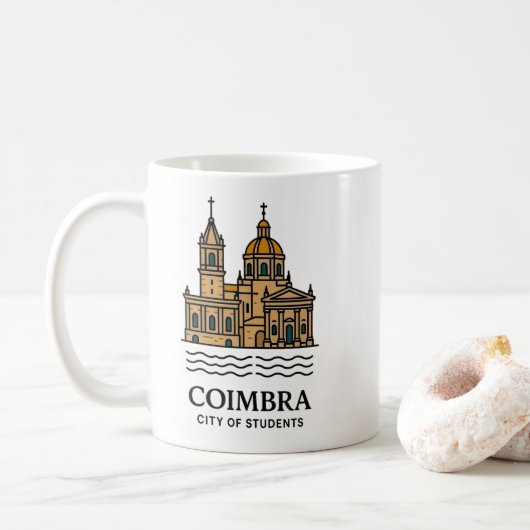Coimbra City of Students Mug – Portugal Travel Sou Kaffeetasse (Mit Donut)