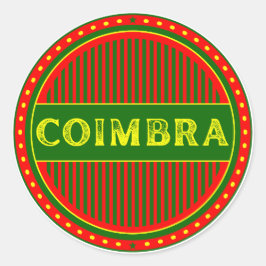 Coimbra City Pride Emblem – Portuguese Identity Runder Aufkleber