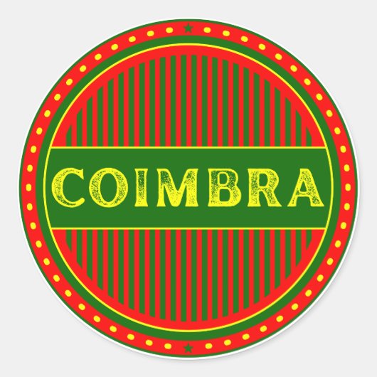 Coimbra City Pride Emblem – Portuguese Identity Runder Aufkleber (Vorderseite)