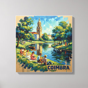 Coimbra Portugal Flussufer Charme Gespanntes Leinw Leinwanddruck