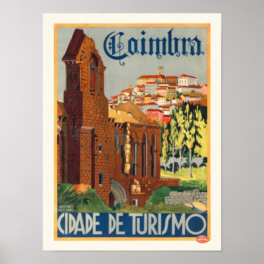 Coimbra Portugal Vintage Poster 1935 (Vorne)