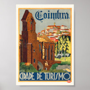 Coimbra Portugal Vintage Poster 1935