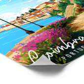 Coimbra Portugal Vintage Reise Illustration Poster (Ecke)