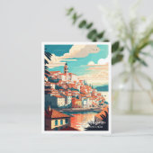 Coimbra Portugal Vintage Reise Illustration Postkarte (Stehend Vorderseite)