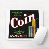 Coin California Asparagus Label Mousepad (Mit Mouse)