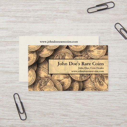 Coin Dealer Business Card Visitenkarte (Vorderseite/Rückseite Beispiel)