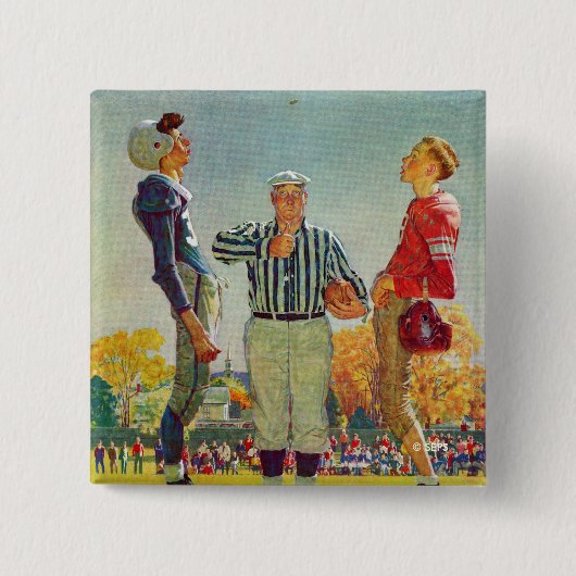 Coin Toss von Norman Rockwell Button (Vorderseite)