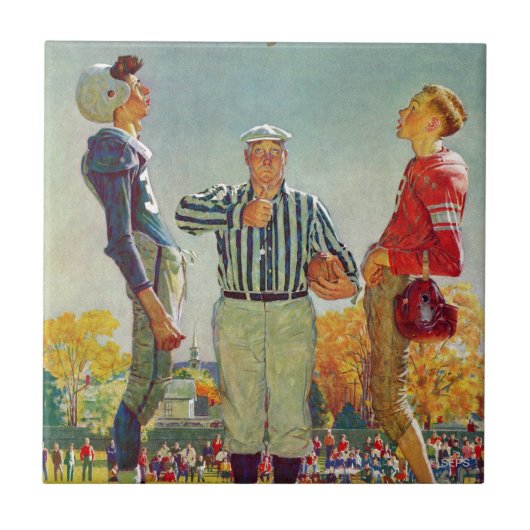 Coin Toss von Norman Rockwell Fliese (Vorderseite)